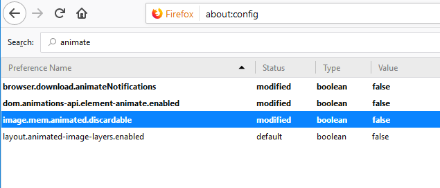 Desactiva las animaciones de Firefox