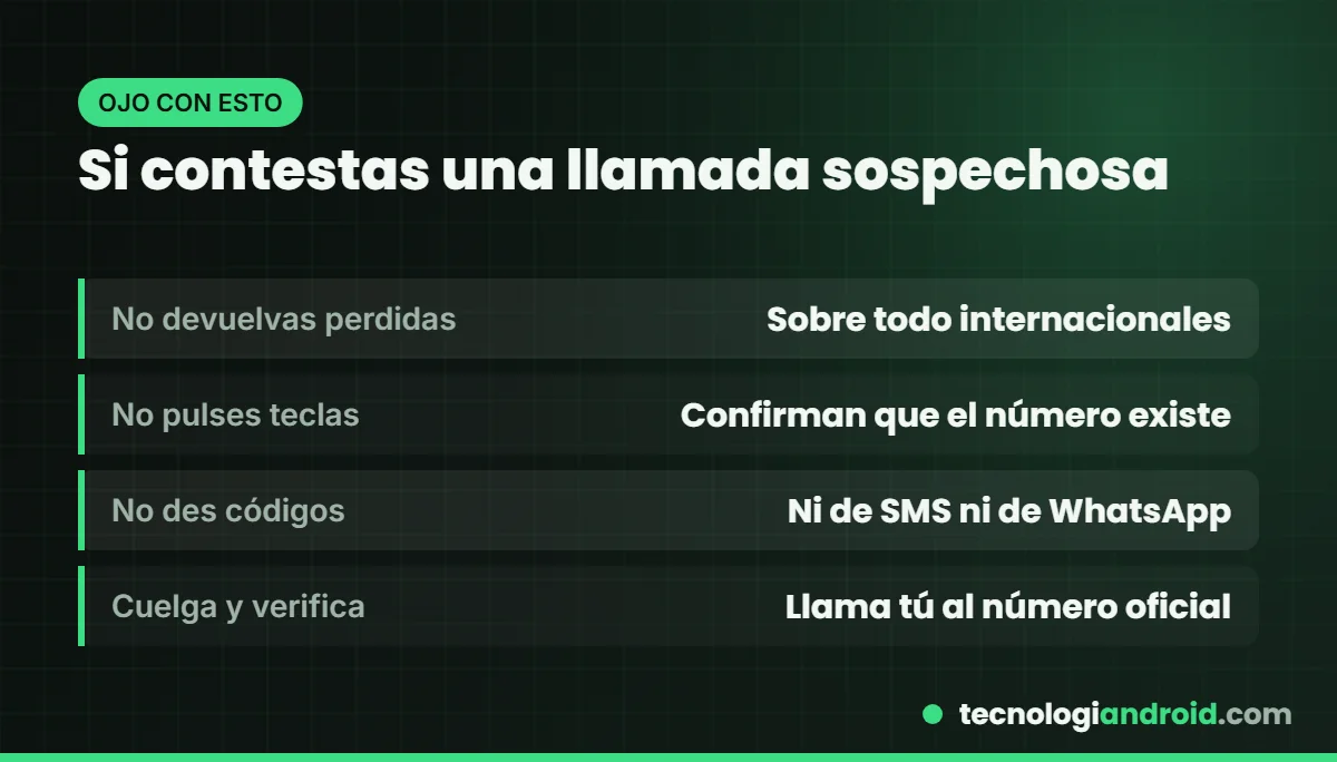 Consejos sobre qué no hacer ante una llamada sospechosa
