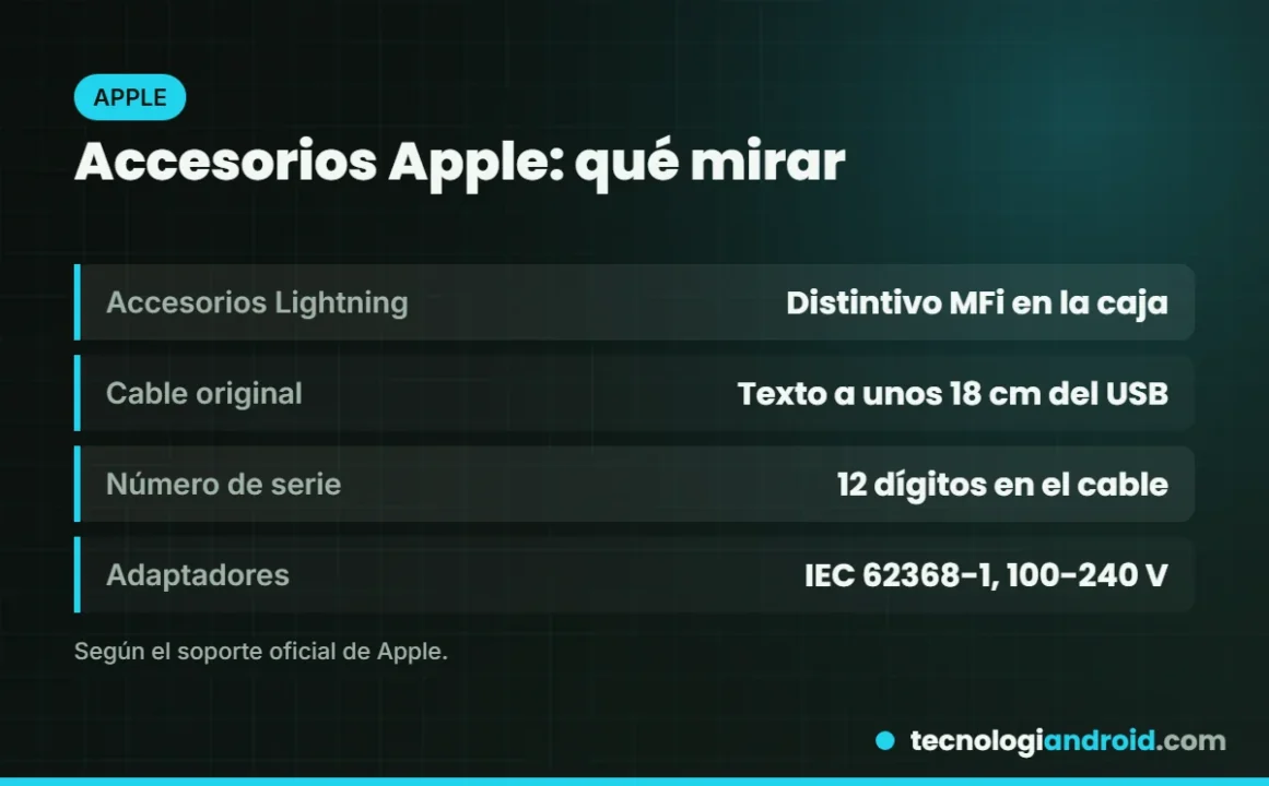 Cómo identificar cables y accesorios originales de Apple con certificación MFi
