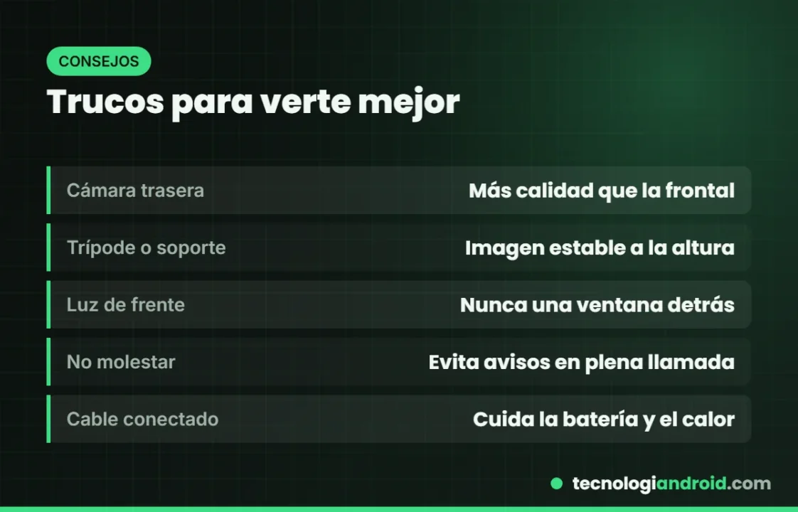 Consejos para verse mejor usando el celular como webcam