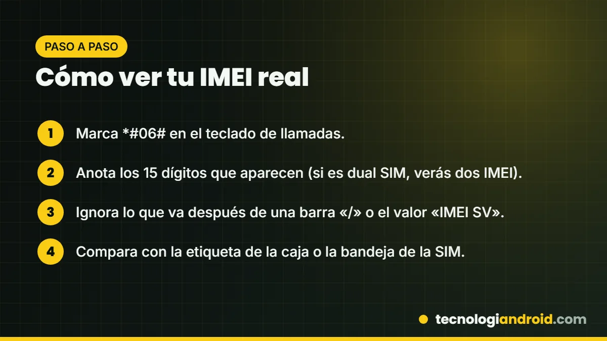 Cómo ver el IMEI real del celular con *#06#