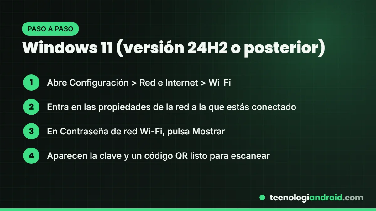 Pasos para ver el código QR de la red WiFi en Windows 11