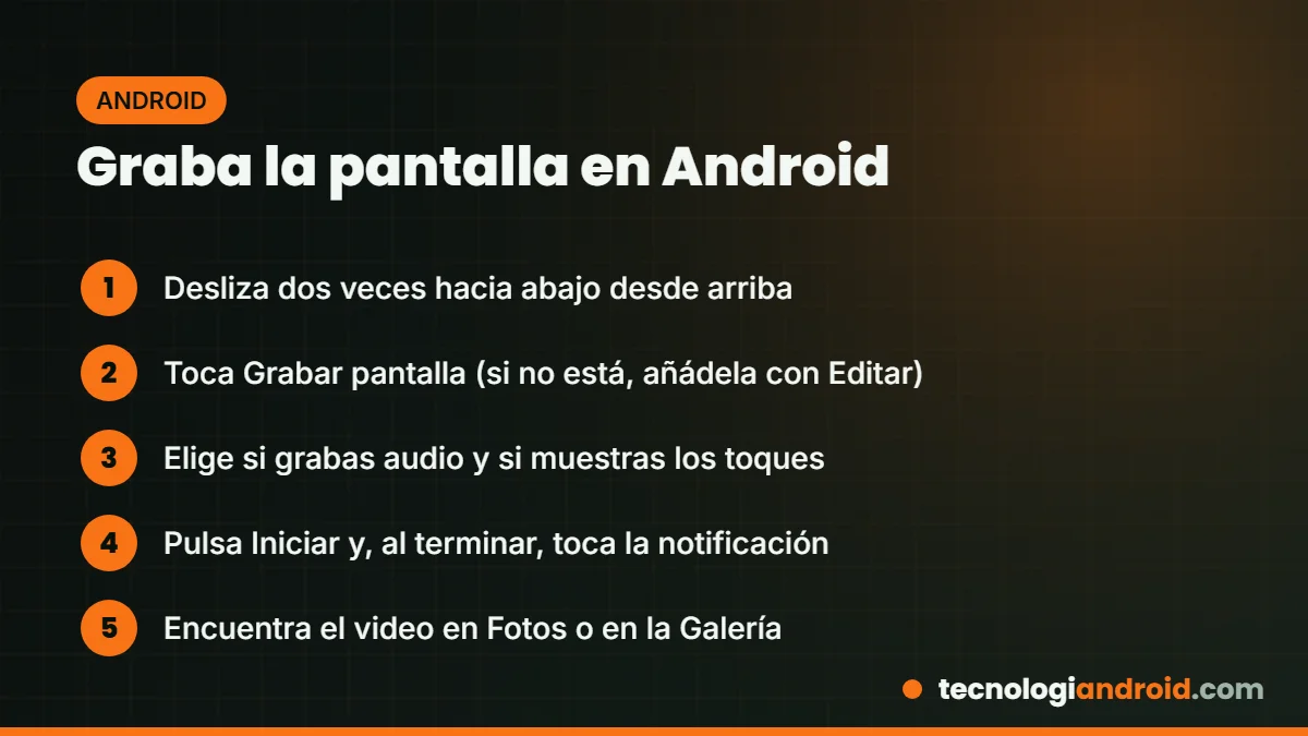 Pasos para grabar la pantalla en Android