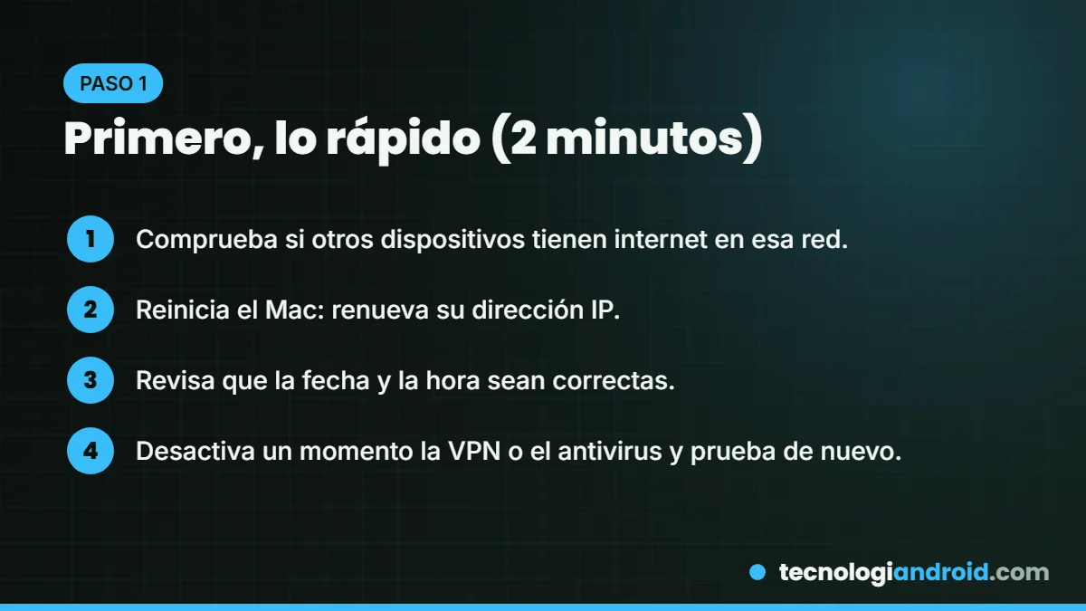 Soluciones rápidas cuando el Mac se desconecta del Wi-Fi