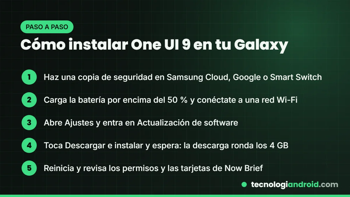 Pasos para instalar One UI 9 en un Samsung Galaxy