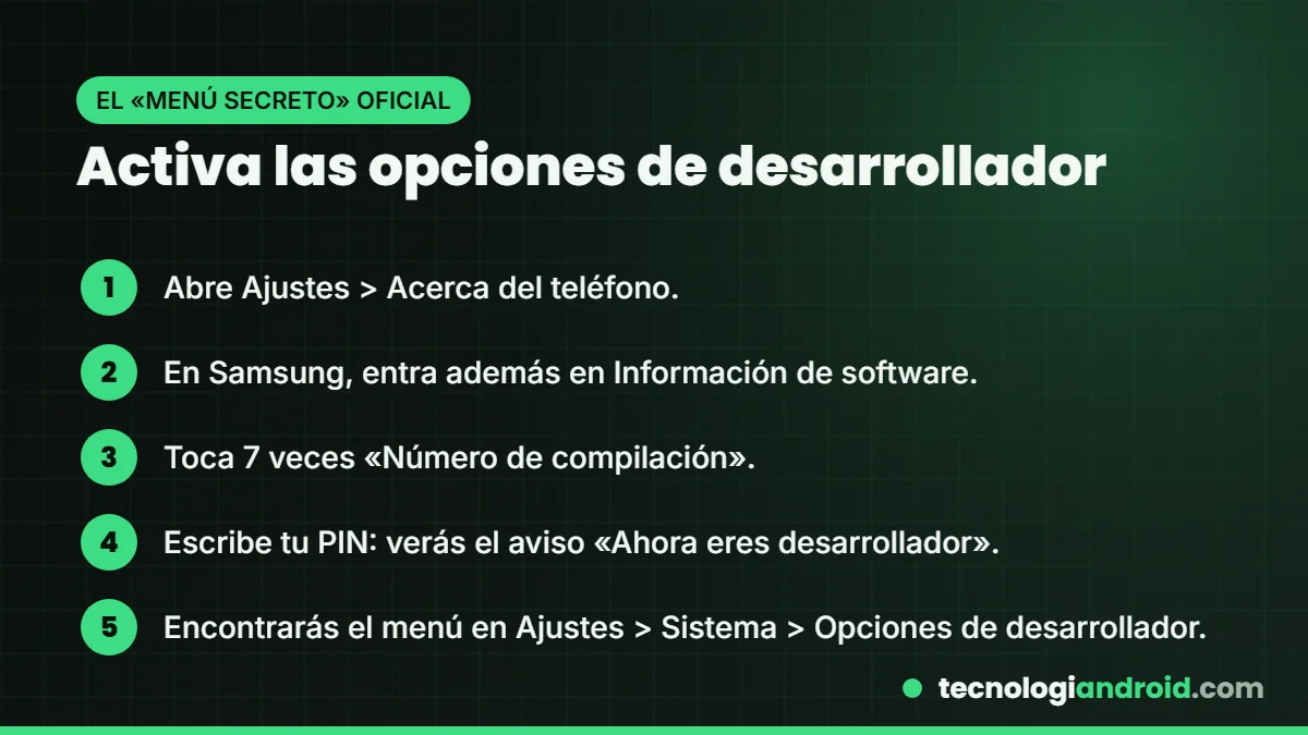 Cómo activar las opciones de desarrollador en Android