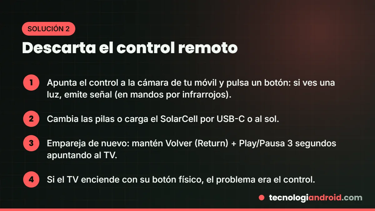 Cómo comprobar y emparejar el control remoto de un televisor Samsung