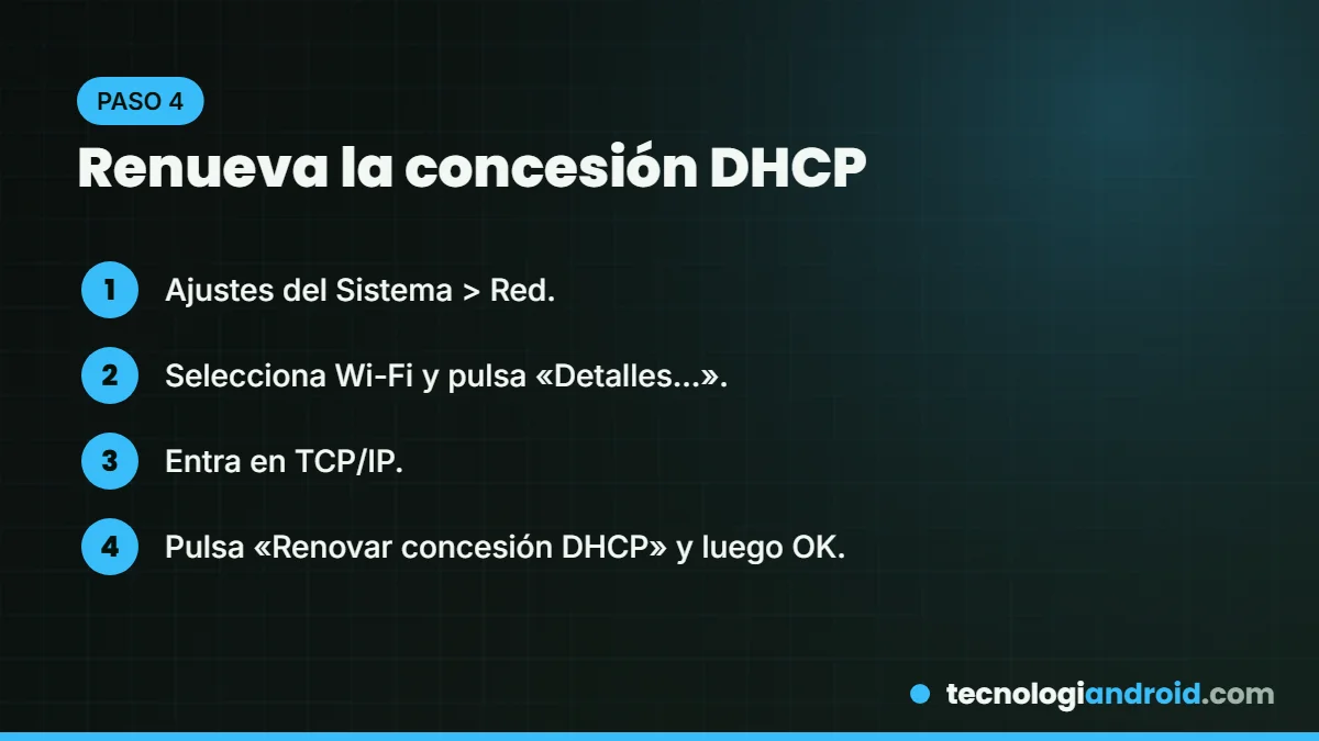 Cómo renovar la concesión DHCP en el Mac