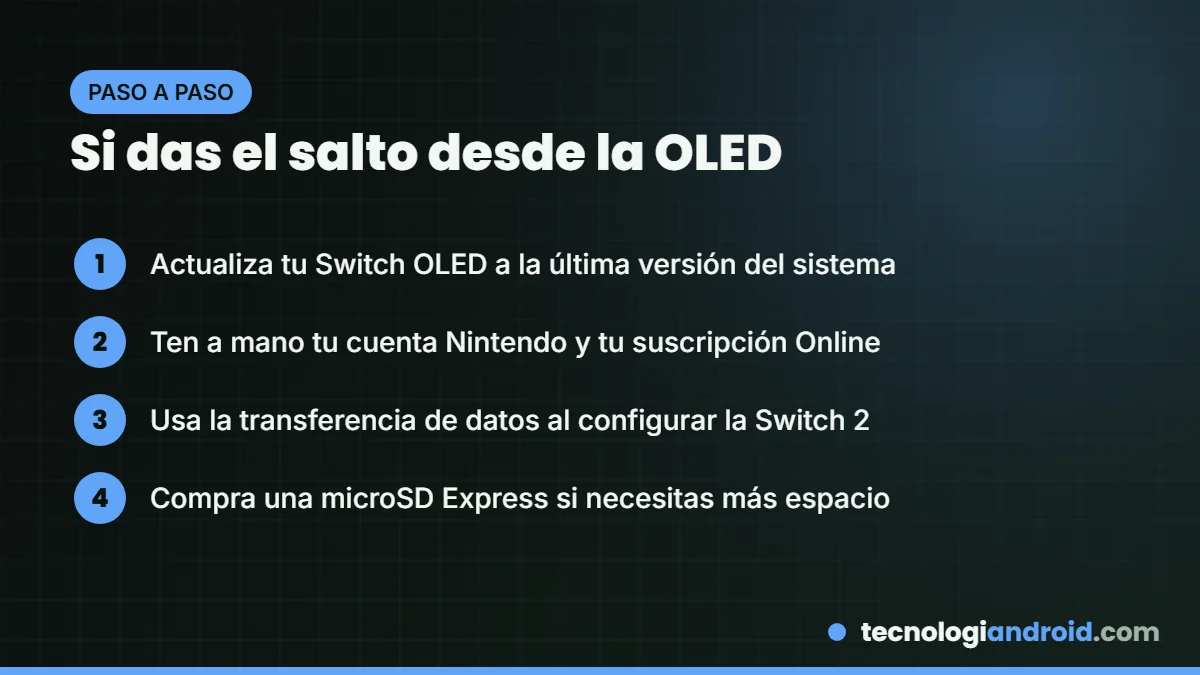 Pasos para pasar de Switch OLED a Switch 2