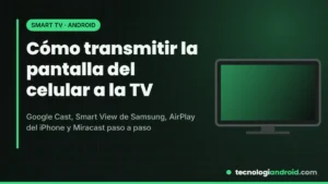 Celular duplicando su pantalla en un televisor de la sala