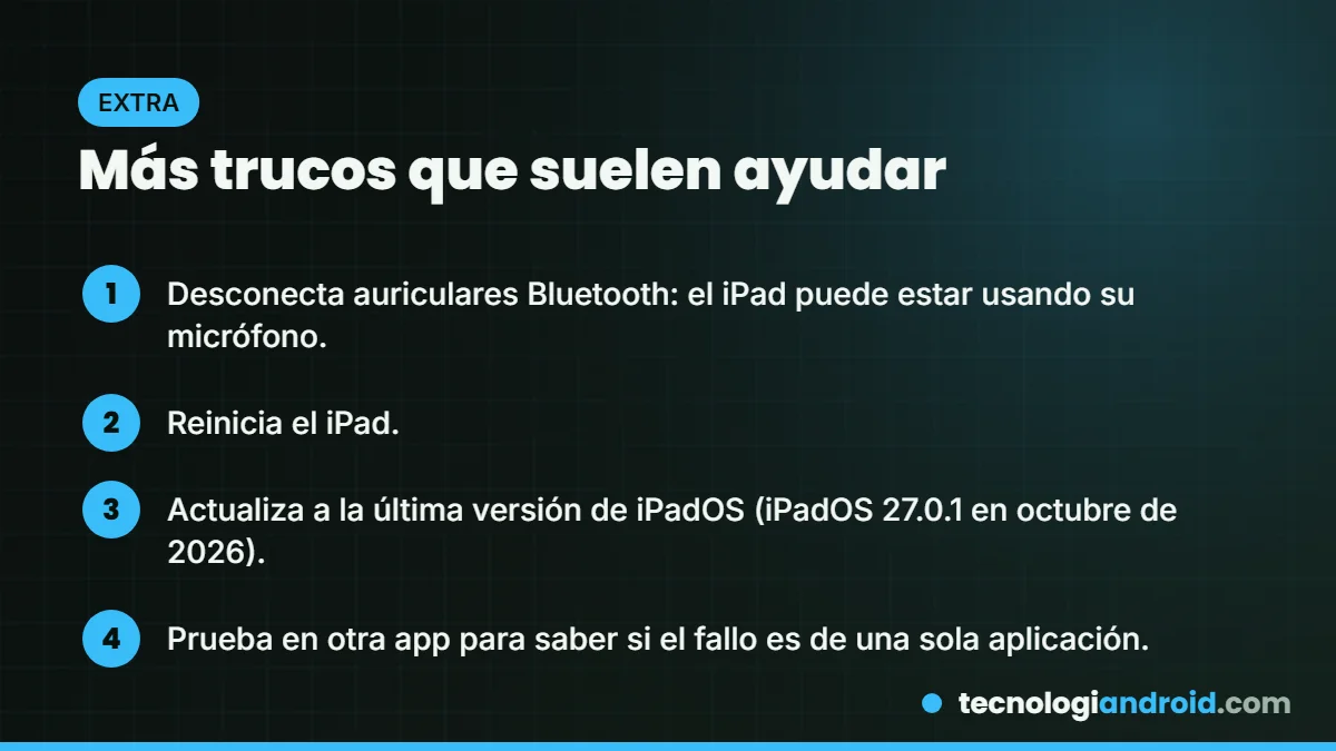 Trucos extra para arreglar el micrófono del iPad